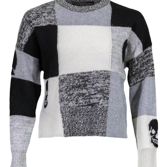 360 Cashmere | Freydis Skull Cashmere Crew In Grey - Picture 3 of 12